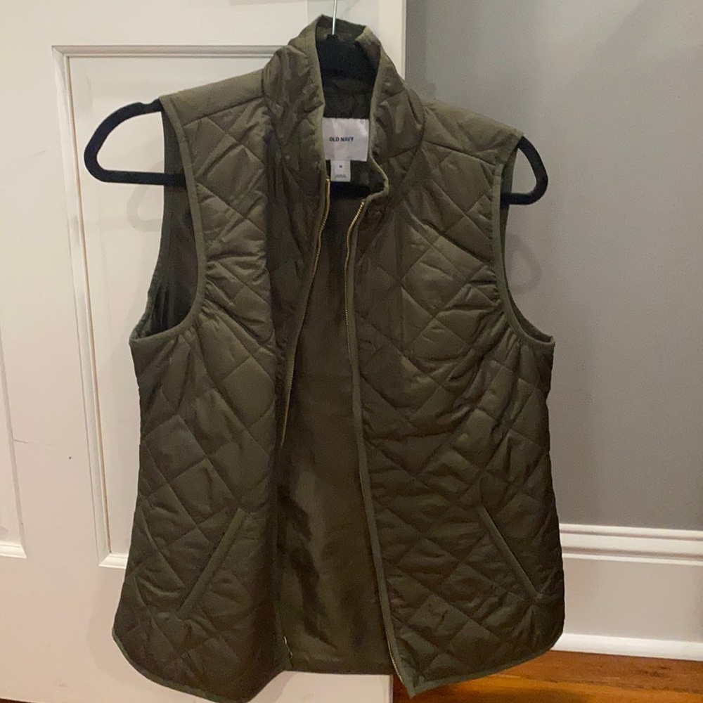 Quilted olive green vest